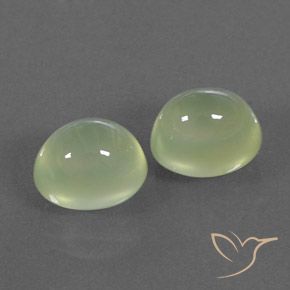 4.71 ctw Green Prehnite Stones, Natural Prehnite in Oval Cabochon Shape for Sale