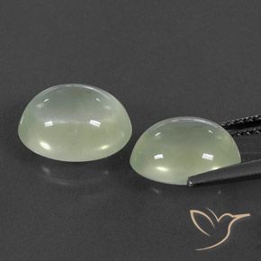 Prehnite Gemstones in 10 x 8 mm (calibrated) Size for Sale, Prehnite Stones in Olive Green  Color
