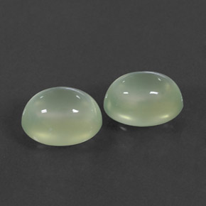 5.49 ctw Green Prehnite Stones, Natural Prehnite in Oval Cabochon Shape for Sale