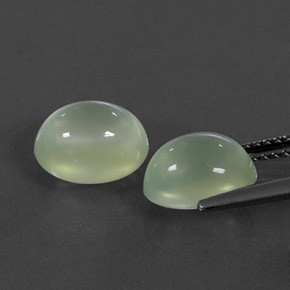 Prehnite Gemstones in 9 x 7 mm (calibrated) Size for Sale, Prehnite Stones in Green Color