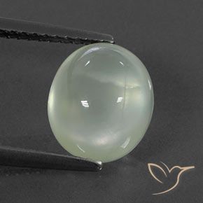3.38ct Natural Olive Green  Prehnite, Oval, Transparent/Translucent