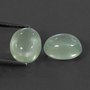 Very Light Sage Green Prehnite Gem - 2.4ct Oval Cabochon (ID: 326293)