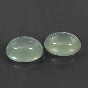 4.71 ctw Green Prehnite Stones, Natural Prehnite in Oval Cabochon Shape for Sale
