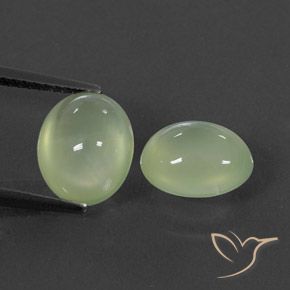 5.16ctw Natural Pale Pear Green  Prehnite, Oval, Transparent/Translucent
