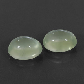 5.38 ct Green Prehnite Stone, Natural Prehnite in Oval Cabochon Shape for Sale