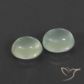 4.03 ctw Green Prehnite Stones, Natural Prehnite in Oval Cabochon Shape for Sale