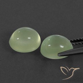 Prehnite Gemstones in 9 x 7 mm (calibrated) Size for Sale, Prehnite Stones in Yellow Green  Color