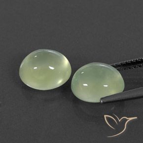 Prehnite Gemstones in 8.7 x 7.8 mm Size for Sale, Prehnite Stones in Pale Green  Color