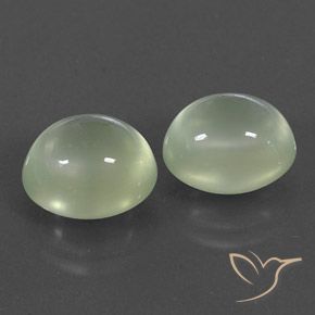 7.78 ctw Green Prehnite Stones, Natural Prehnite in Oval Cabochon Shape for Sale