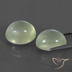 Prehnite Gemstones in 10 x 8.6 mm Size for Sale, Prehnite Stones in Light Green  Color