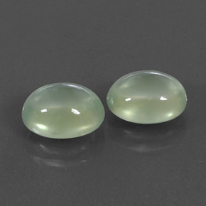 4.90 ctw Green Prehnite Stones, Natural Prehnite in Oval Cabochon Shape for Sale