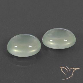 6.48 ctw Green Prehnite Stones, Natural Prehnite in Oval Cabochon Shape for Sale