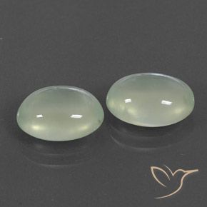 6.97 ctw Green Prehnite Stones, Natural Prehnite in Oval Cabochon Shape for Sale