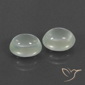 5.18 ctw White Prehnite Stones, Natural Prehnite in Oval Cabochon Shape for Sale