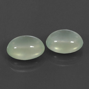 7.32 ct Green Prehnite Stone, Natural Prehnite in Oval Cabochon Shape for Sale