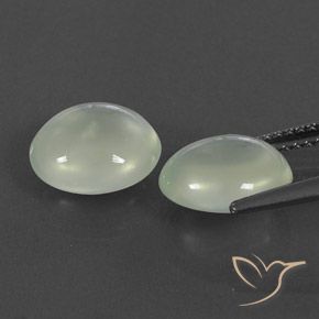 Prehnite Gemstones in 9.8 x 8.4 mm Size for Sale, Prehnite Stones in Olive Green  Color