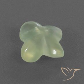 3.40 ct Green Prehnite Stone, Natural Prehnite in Flower-Cut Shape for Sale