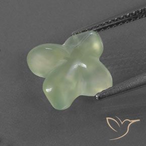 Prehnite Gemstone in 9.6 x 9.5 mm Size for Sale, Prehnite Stone in Pale Green  Color