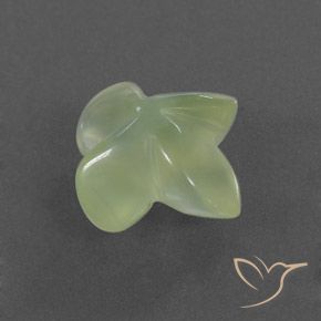 5.10 ct Green Prehnite Stone, Natural Prehnite in Flower-Cut Shape for Sale