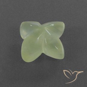 5.43 ct Green Prehnite Stone, Natural Prehnite in Flower-Cut Shape for Sale