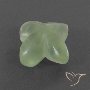 6.89 ct Green Prehnite Stone, Natural Prehnite in Flower-Cut Shape for Sale