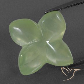 9,49 ct Flower Cut Prehnite, 13,5 x 13,4 mm d'Afrique du Sud, Photo A
