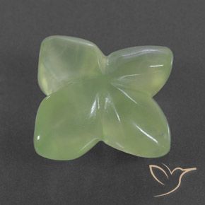 9.49 ct Green Prehnite Stone, Natural Prehnite in Flower-Cut Shape for Sale