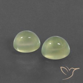 3.71 ctw Green Prehnite Stones, Natural Prehnite in Oval Cabochon Shape for Sale