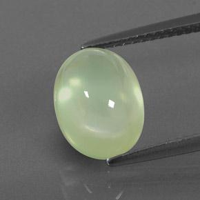 Verde pera pálido Prehnite Gema - 3.8ct Cabujón Óvalo (ID: 343578)