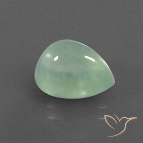 3.54 ct Green Prehnite Stone, Natural Prehnite in Pear Cabochon Shape for Sale