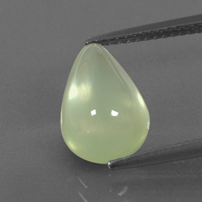 gelb-grün Prehnit Edelstein - 3.6ct Birnen Cabochon (ID: 343585)