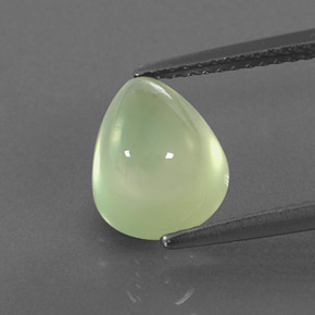 Pale Pear Green Prehnite Gem - 3.4ct Pear Cabochon (ID: 343614)