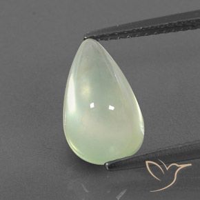 3.36ct Natural Pale Pear Green Prehnite, Pear Shape, Transparent