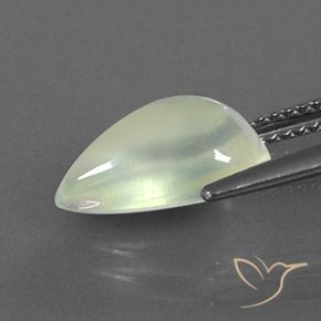 Prehnite Gemstone in 12.5 x 7.3 mm Size for Sale, Prehnite Stone in Pale Pear Green Color