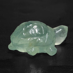 14.47 ct Green Prehnite Stone, Natural Prehnite in Carved Turtle Shape for Sale