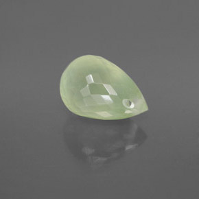 2.64 ct Green Prehnite Stone, Natural Prehnite in Briolette with Hole Shape for Sale
