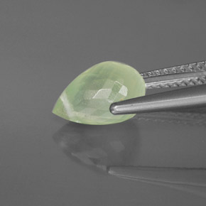 Prehnite Gemstone in 9.7 x 6.3 mm Size for Sale, Prehnite Stone in Green Color