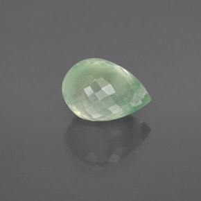 2.46 ct Green Prehnite Stone, Natural Prehnite in Briolette with Hole Shape for Sale