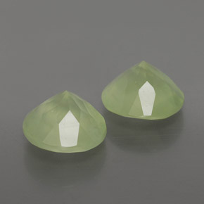 Prehnite Gemstones in 8 mm (calibrated) Size for Sale, Prehnite Stones in Pale Pear Green Color