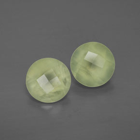 Желто-зеленый Пренит Камень - 1.8ct Круглая Шахматная Огранка (ID: 367088)