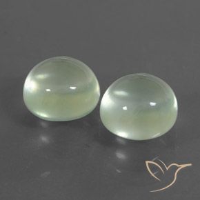 4.40 ctw Green Prehnite Stones, Natural Prehnite in Round Cabochon Shape for Sale