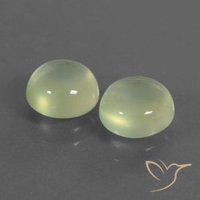 3.35 ctw Green Prehnite Stones, Natural Prehnite in Round Cabochon Shape for Sale