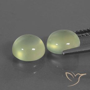 Prehnite Gemstones in 7.5 mm (calibrated) Size for Sale, Prehnite Stones in Medium Green Color