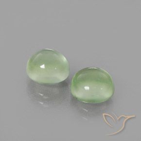 3.71 ctw Green Prehnite Stones, Natural Prehnite in Round Cabochon Shape for Sale