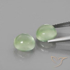 Prehnite Gemstones in 7.5 mm (calibrated) Size for Sale, Prehnite Stones in Pale Pear Green Color
