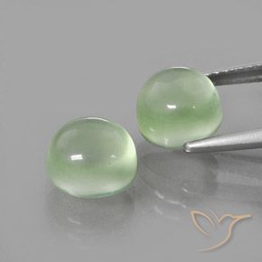 Prehnite Gemstones in 8 mm (calibrated) Size for Sale, Prehnite Stones in Very Light Green Color