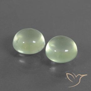 4.36 ctw Green Prehnite Stones, Natural Prehnite in Round Cabochon Shape for Sale