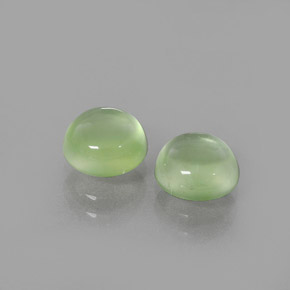 2.97 ctw Green Prehnite Stones, Natural Prehnite in Round Cabochon Shape for Sale