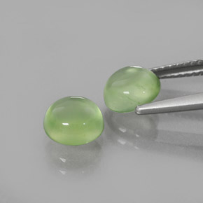 Prehnite Gemstones in 7 mm (calibrated) Size for Sale, Prehnite Stones in Green Color