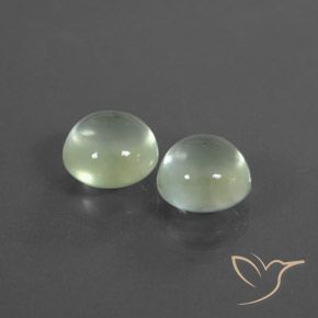 3.99 ctw Green Prehnite Stones, Natural Prehnite in Round Cabochon Shape for Sale